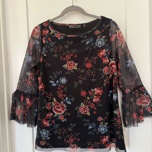 89th & Madison Multi Colored Floral Blouse size M